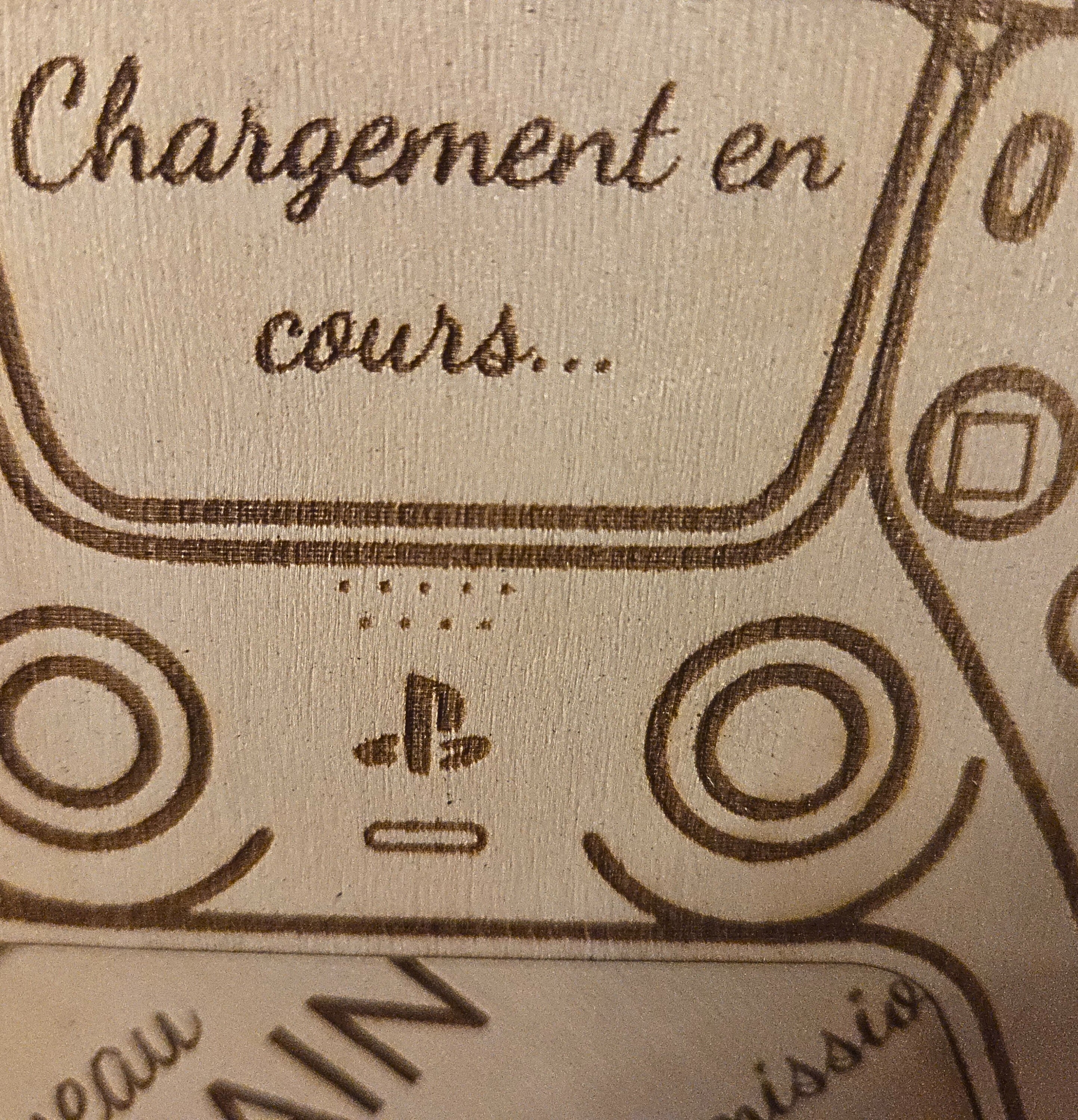 Manette de jeu gravée – Demande de parrain originale